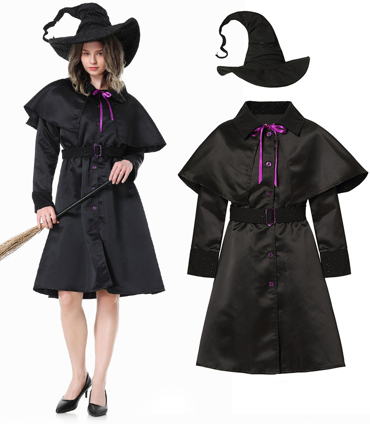 Halloween Witch Costume Gothic Magic Long Dress for Party Stage Performance